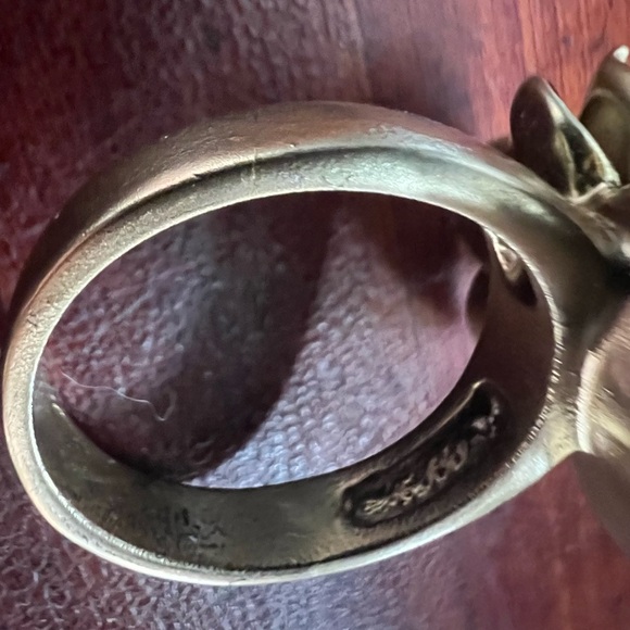 Vintage Chunky Goldtone Star Magnolia Anemone Hellebore Flower of Life Ring Sz 9 - Picture 7 of 9